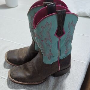 Ariat Pink and Brown Western Boots